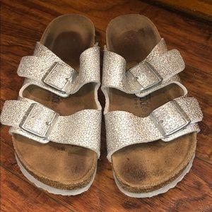 Birkenstock Arizona size 39 metallic silver